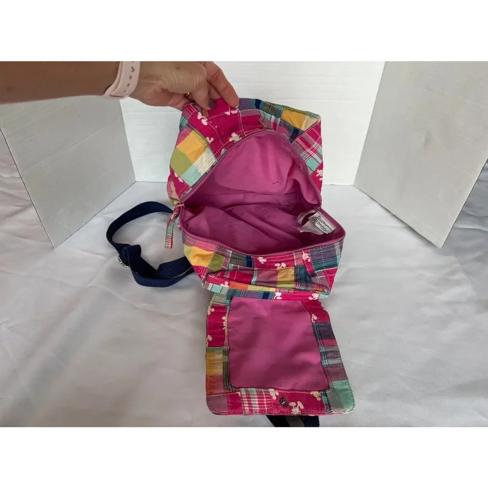 Colorful Disney Parks patchwork mini backpack with Mickey Mouse head silhouettes - Picture 8 of 16